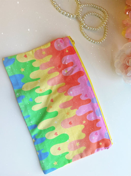 Rainbow Slime Zipper Bag - Travel Makeup/Pencil Bag