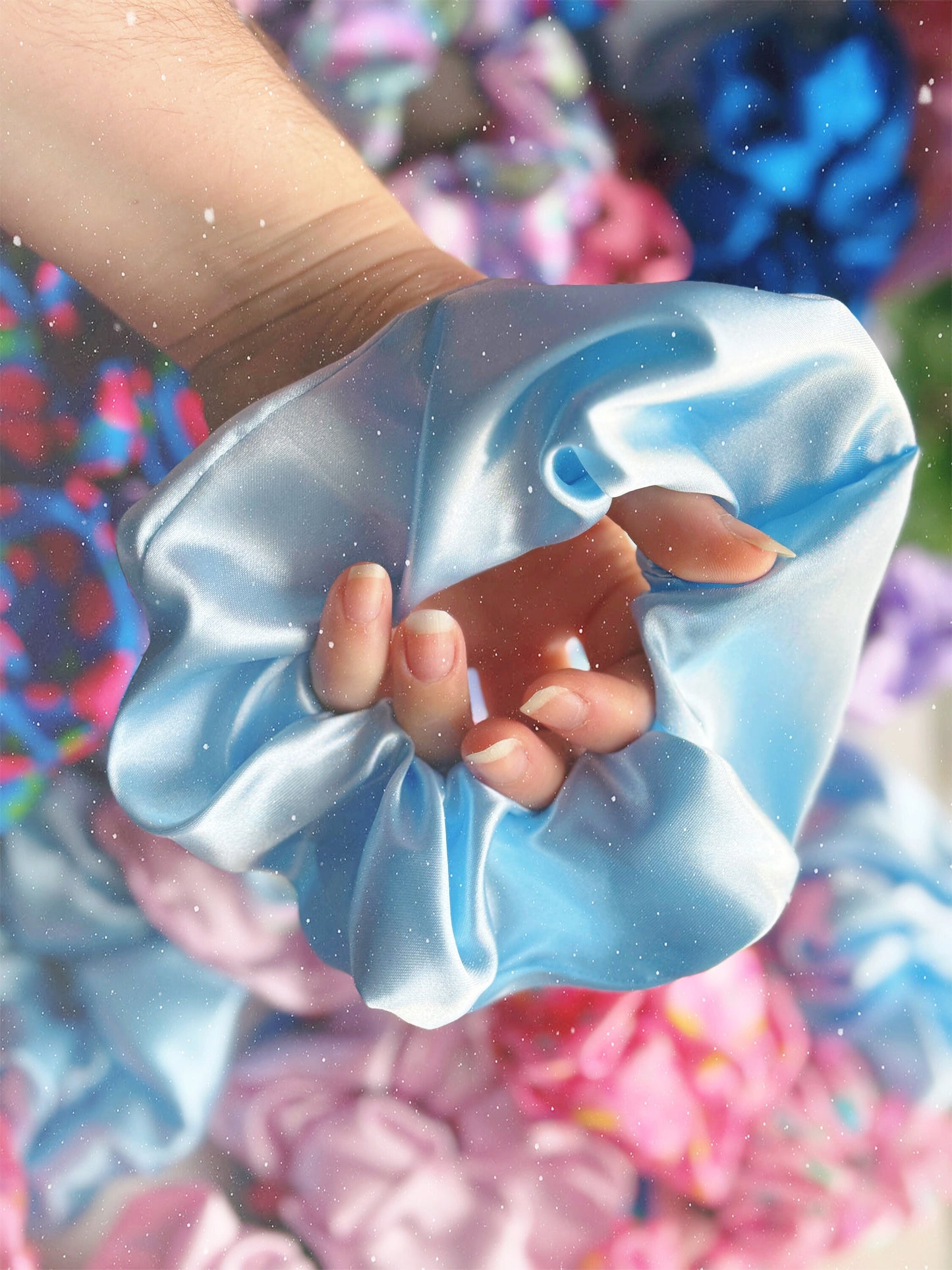 Satin Scrunchie: Baby Blue